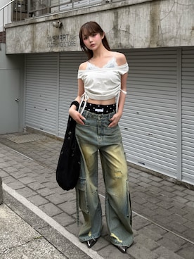 「RAY CASSIN（レイカズン）のアイテム」を使った、タカハシモエさん（レディース・162cm）の夏コーディネート