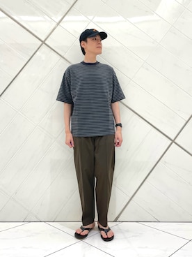 「LOTTO（ロット）のアイテム」を使った、山﨑 亮太さん（メンズ・172cm）の夏コーディネート