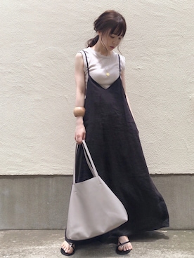 「SLOBE IENA（スローブイエナ）のアイテム（ワンピース）」を使った、ari☆さん（レディース・155cm）の夏コーディネート