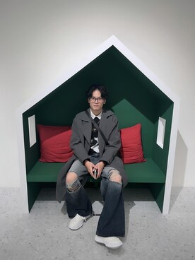 「Boohoo（ブーフー）のアイテム」を使った、William 蘇 🇹🇼さん（メンズ・170cm）の冬コーディネート