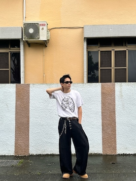 「アイテム（サングラス）」を使った、William 蘇 🇹🇼さん（メンズ・170cm）の秋コーディネート