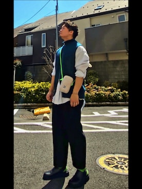 「AIMNAIM（エイムネイム）のアイテム」を使った、sukiyaki0202さん（メンズ・171cm）の春コーディネート