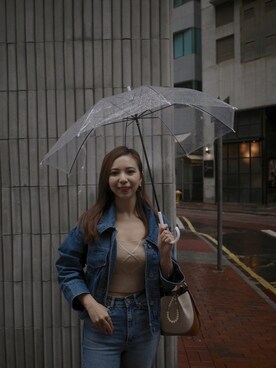 「GRL（グレイル）のアイテム（デニムジャケット）」を使った、娜姐さん（レディース・156cm）の春コーディネート
