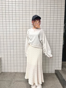 「RAY CASSIN（レイカズン）のアイテム（スウェット）」を使った、Ramuchiさん（レディース・156cm）の春コーディネート