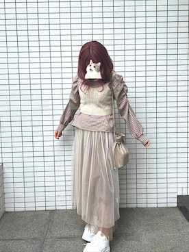 「one way（ワンウェイ）のアイテム」を使った、Ramuchiさん（レディース・156cm）の春コーディネート