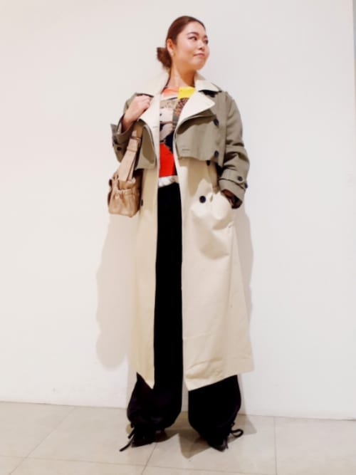 ꧁༺ デシグアル 新品 マルチカラー 2WAYエアメルトンウールトレンチコート Desigual トレンチコート コート バイカラートレンチコート