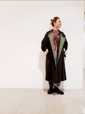 「Desigual（デシグアル）のアイテム（トレンチコート）」を使った、Desigual 新宿 STAFFさん（レディース・160cm）の秋コーディネート