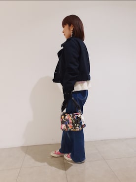 「Desigual（デシグアル）のアイテム（トレンチコート）」を使った、Desigual 新宿 STAFFさん（レディース・157cm）の秋コーディネート