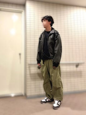 「Perushu（ペルーシュ）のvintage like double zip flight jacket　ビンテージライク合成皮革フライトジャケット（ブルゾン）」を使った、ONE-1さん（メンズ・171cm・10代）の秋コーディネート