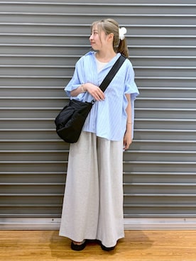 「LEPSIM（レプシィム）のカットイージーワイドパンツ　499173（その他パンツ）」を使った、daharalepsimさん（レディース・151cm）の夏コーディネート
