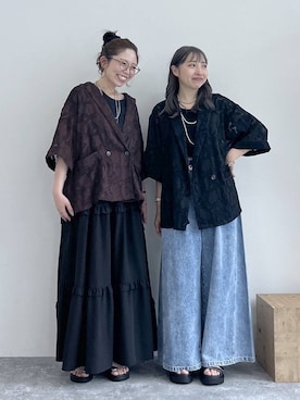 「LEPSIM（レプシィム）の3連ボールネックレス　287544（ネックレス、シルバー系）」を使った、daharalepsimさん（レディース・151cm）の秋コーディネート
