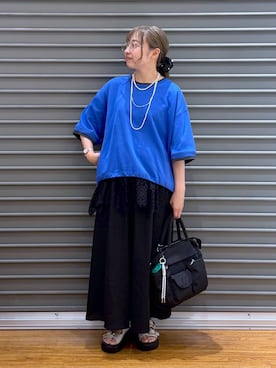 「LEPSIM（レプシィム）の3連ボールネックレス　287544（ネックレス、シルバー系）」を使った、daharalepsimさん（レディース・151cm）の春コーディネート