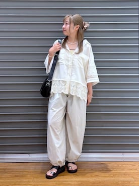 「LEPSIM（レプシィム）の3連ボールネックレス　287544（ネックレス、シルバー系）」を使った、daharalepsimさん（レディース・151cm）の夏コーディネート
