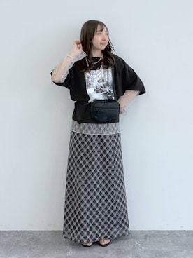 「LEPSIM（レプシィム）の3連ボールネックレス　287544（ネックレス、シルバー系）」を使った、daharalepsimさん（レディース・151cm）の夏コーディネート