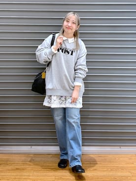 「おでかけ」｜「アイテム（スウェット）」を使った、daharalepsimさん（レディース・151cm）の冬コーディネート