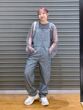 「ドットエスティ秋コーデ」｜「アイテム（オールインワン・サロペット）」を使った、daharalepsimさん（レディース・151cm）の秋コーディネート
