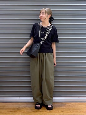 「LEPSIM（レプシィム）の3連ボールネックレス　287544（ネックレス、シルバー系）」を使った、daharalepsimさん（レディース・151cm）の夏コーディネート