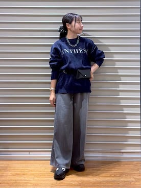 「LEPSIM（レプシィム）のセンターZIPスニーカー　1057055（スニーカー、ブラック系）」を使った、daharalepsimさん（レディース・151cm）の秋コーディネート