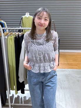 「LEPSIM（レプシィム）の3連ボールネックレス　287544（ネックレス、シルバー系）」を使った、daharalepsimさん（レディース・151cm）の春コーディネート