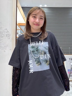 「LEPSIM（レプシィム）の3連ボールネックレス　287544（ネックレス、シルバー系）」を使った、daharalepsimさん（レディース・151cm）の春コーディネート