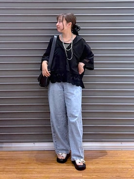 「LEPSIM（レプシィム）の3連ボールネックレス　287544（ネックレス、シルバー系）」を使った、daharalepsimさん（レディース・151cm）の夏コーディネート