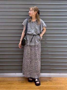 「LEPSIM（レプシィム）の3連ボールネックレス　287544（ネックレス、シルバー系）」を使った、daharalepsimさん（レディース・151cm）の夏コーディネート