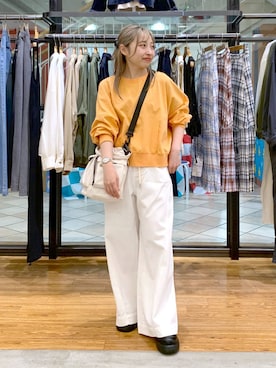 「LEPSIM（レプシィム）のイージーバギーデニム　290477（デニムパンツ）」を使った、daharalepsimさん（レディース・151cm）の春コーディネート