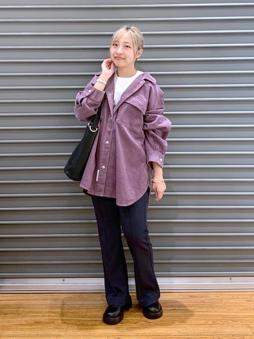 新品LEPSIMコーデュロイBIGシャツ　パープル 新品LEPSIMコーデュロイBIGシャツ パープル オススメの