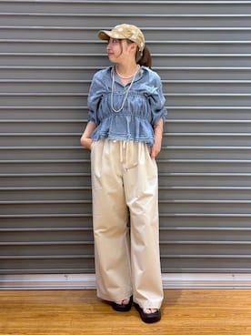 「LEPSIM（レプシィム）の3連ボールネックレス　287544（ネックレス、シルバー系）」を使った、daharalepsimさん（レディース・151cm）の春コーディネート