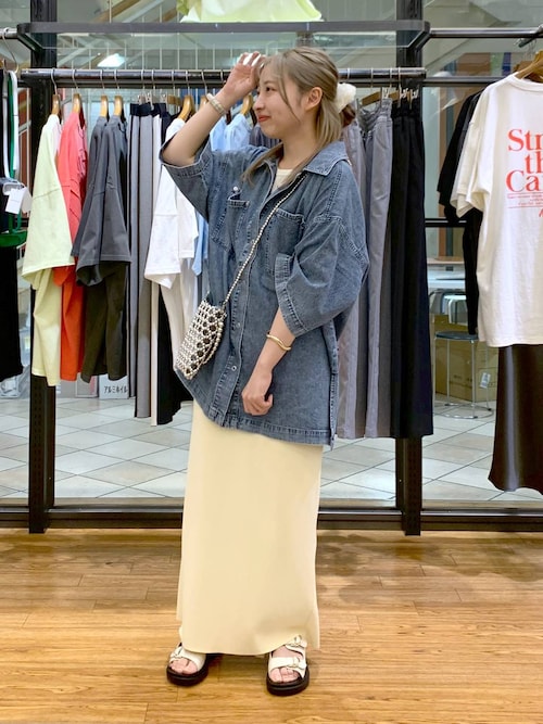 BIGデニム5分袖シャツチュニック LEPSIM｜BIGデニム5分袖シャツチュニック | Rakuten Fashion