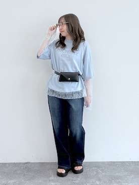 「LEPSIM（レプシィム）のアイテム（デニムパンツ）」を使った、daharalepsimさん（レディース・151cm）の秋コーディネート