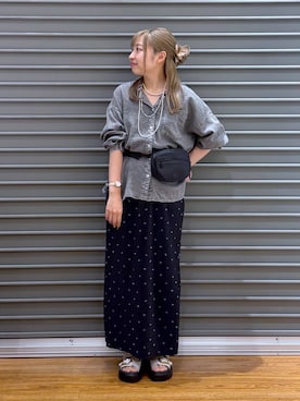 「LEPSIM（レプシィム）の3連ボールネックレス　287544（ネックレス、シルバー系）」を使った、daharalepsimさん（レディース・151cm）の夏コーディネート