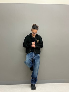 「AVIREX（アヴィレックス）のアイテム（ライダースジャケット）」を使った、かんさん（メンズ・173cm）の秋コーディネート
