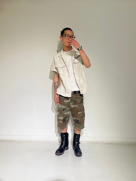 「AVIREX（アヴィレックス）のアイテム（ブーツ）」を使った、かんさん（メンズ・173cm）の夏コーディネート