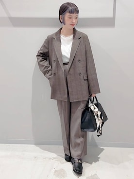 「アイテム（テーラードジャケット）」を使った、yochiko713さん（レディース・148cm）の秋コーディネート