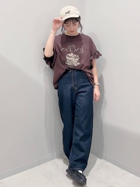 「GLOBAL WORK（グローバルワーク）のBeer＊CAP/571653（キャップ）」を使った、yochiko713さん（レディース・148cm）の夏コーディネート