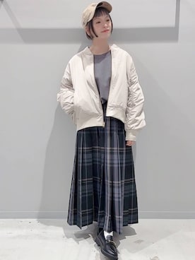 「GLOBAL WORK（グローバルワーク）のアイテム（ブルゾン）」を使った、yochiko713さん（レディース・148cm）の秋コーディネート