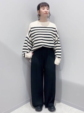 「GLOBAL WORK Smile Seed Store（グローバルワーク スマイルシードストア）のふわもちチュニックプルオーバー/116046（ニット/セーター）」を使った、yochiko713さん（レディース・148cm）の冬コーディネート