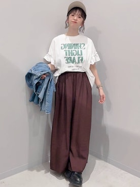 「GLOBAL WORK（グローバルワーク）のアイテム（帽子）」を使った、yochiko713さん（レディース・148cm）の夏コーディネート