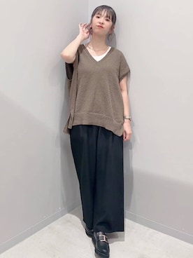 「GLOBAL WORK（グローバルワーク）のエアかる厚底ローファー/136031（ローファー）」を使った、yochiko713さん（レディース・148cm）の夏コーディネート