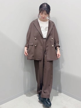 「アイテム（テーラードジャケット）」を使った、yochiko713さん（レディース・148cm）の秋コーディネート