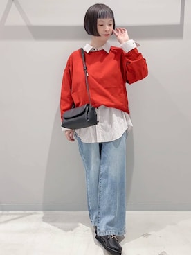 「アイテム（ローファー）」を使った、yochiko713さん（レディース・148cm）の秋コーディネート