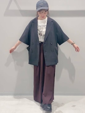 「アイテム（テーラードジャケット）」を使った、yochiko713さん（レディース・148cm）の夏コーディネート