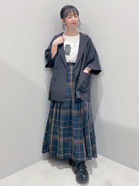 「アイテム（テーラードジャケット）」を使った、yochiko713さん（レディース・148cm）の夏コーディネート