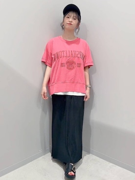 「GLOBAL WORK（グローバルワーク）のアイテム（帽子）」を使った、yochiko713さん（レディース・148cm）の夏コーディネート