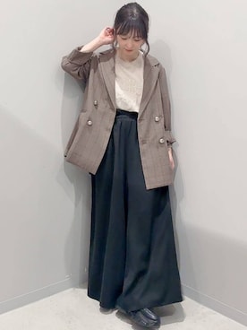 「アイテム（テーラードジャケット）」を使った、yochiko713さん（レディース・148cm）の秋コーディネート