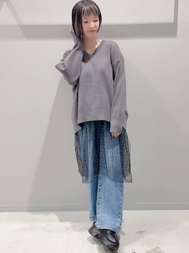「GLOBAL WORK（グローバルワーク）のアイテム（ベルト）」を使った、yochiko713さん（レディース・148cm）の秋コーディネート