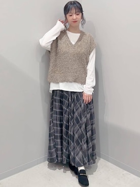 「デート/ロマンティック」｜「アイテム（レッグウェア）」を使った、yochiko713さん（レディース・148cm）の秋コーディネート