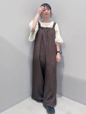 「GLOBAL WORK（グローバルワーク）のアイテム（オールインワン・サロペット）」を使った、yochiko713さん（レディース・148cm）の夏コーディネート