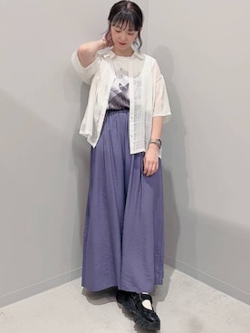 「niko and...（ニコアンド）のアイテム」を使った、yochiko713さん（レディース・148cm）の夏コーディネート